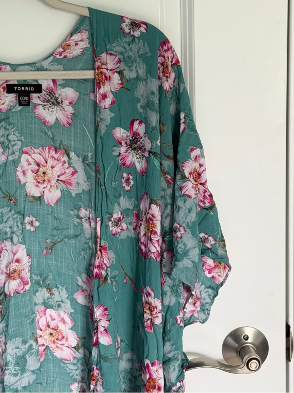 Torrid Women's Sage Green Floral Gauze Kimono Cover Up 00/0 - 39729 - Picture 5 of 16